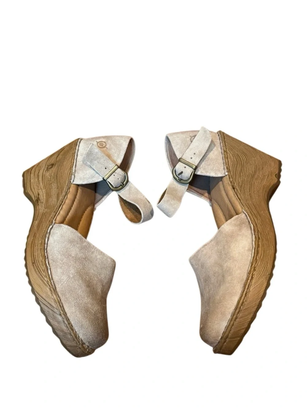Born Nellie Hand-finished Leathers & Woodgrain-Inspired Platform Wedge Size 9